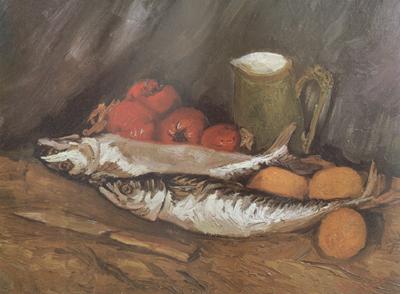 Vincent Van Gogh Still life with mackerels,Lemons and Tomatoes (nn04)